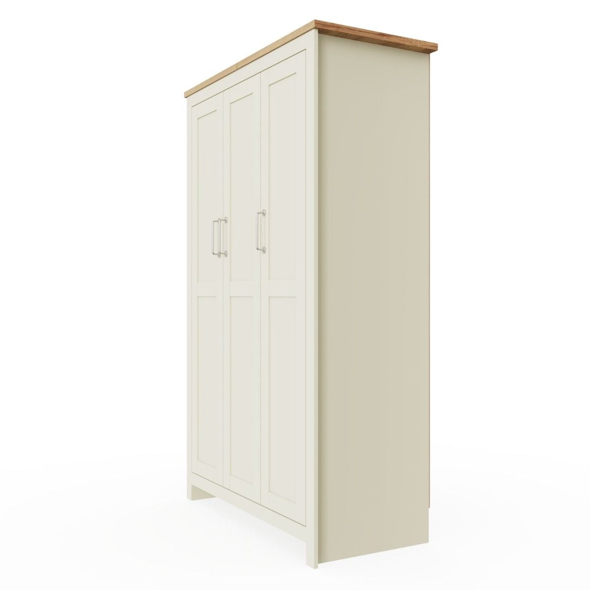 Lisbon Pine 3 Door Wardrobe in Cream