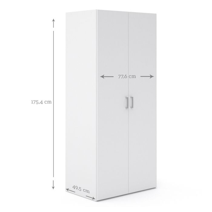Space Wardrobe - 2 doors White 1750