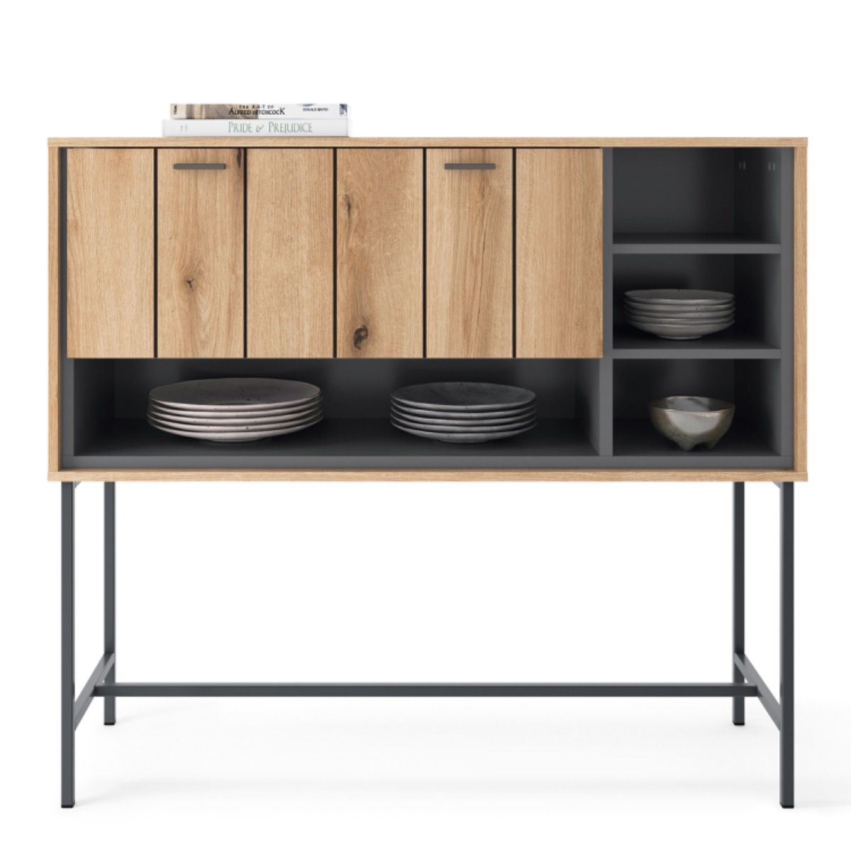 Arundel Bar with 1 Flap in Oak/Grey