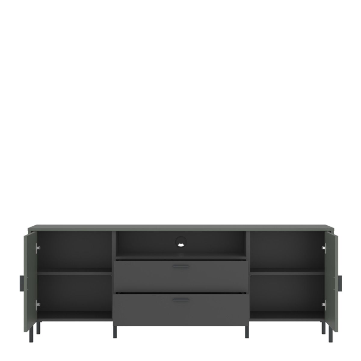 Arundel TV Cabinet 2 Door 2 Drawer 173cm wide 65cm High in Green/Grey