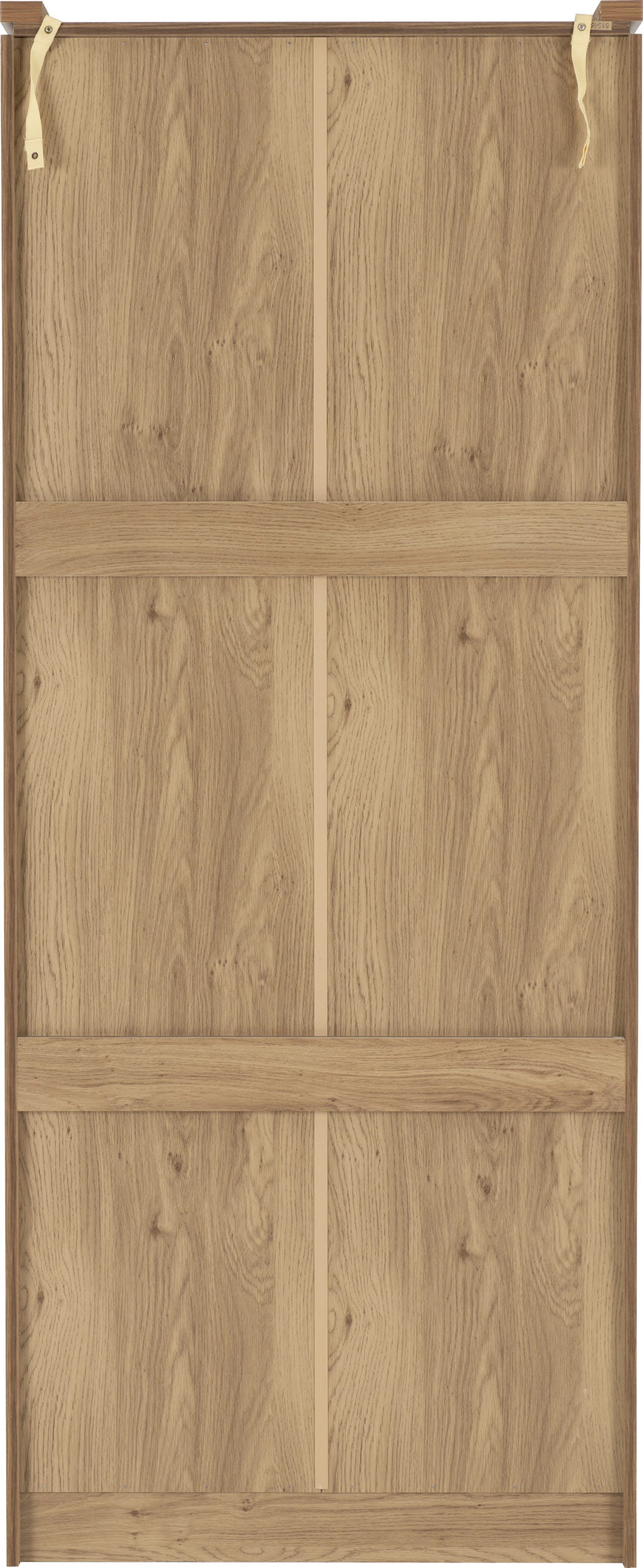 Charles 2 Door 2 Drawer Wardrobe in Oak Veneer with Dark Walnut Trim