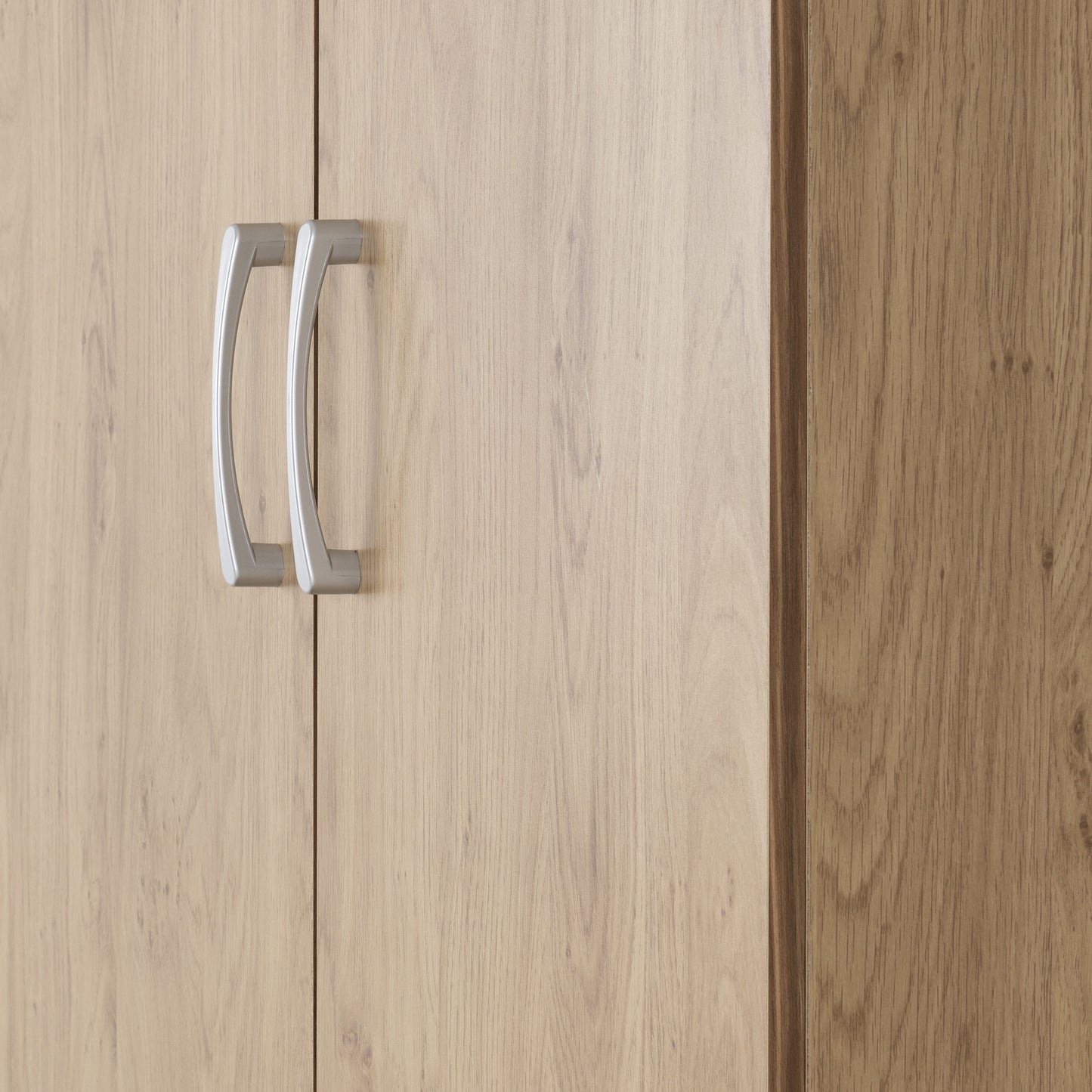 Charles 2 Door 2 Drawer Wardrobe in Oak Veneer with Dark Walnut Trim