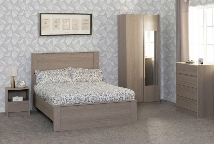 Paris 3 Door Mirrored Wardrobe Smoked Ash Effect