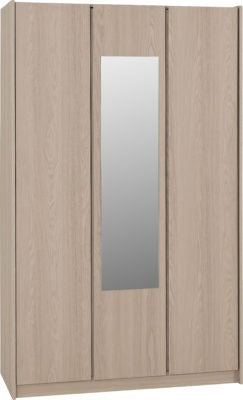 Paris 3 Door Mirrored Wardrobe Smoked Ash Effect