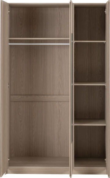 Paris 3 Door Mirrored Wardrobe Smoked Ash Effect