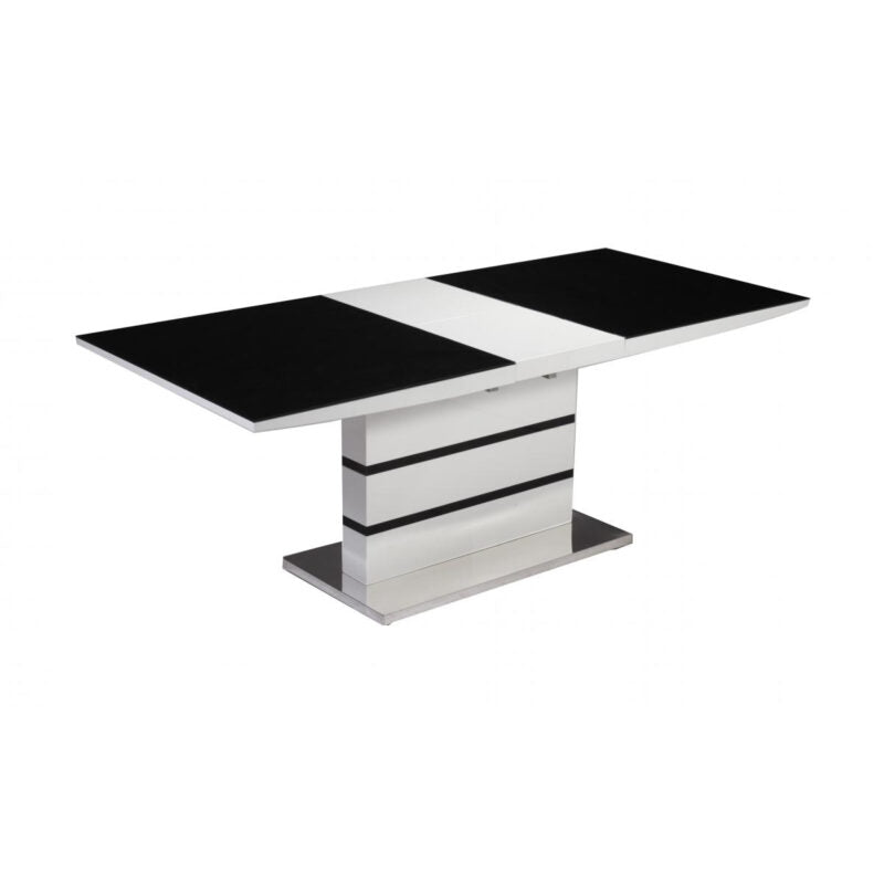 Aldridge High Gloss Coffee Table White with Black Glass Top