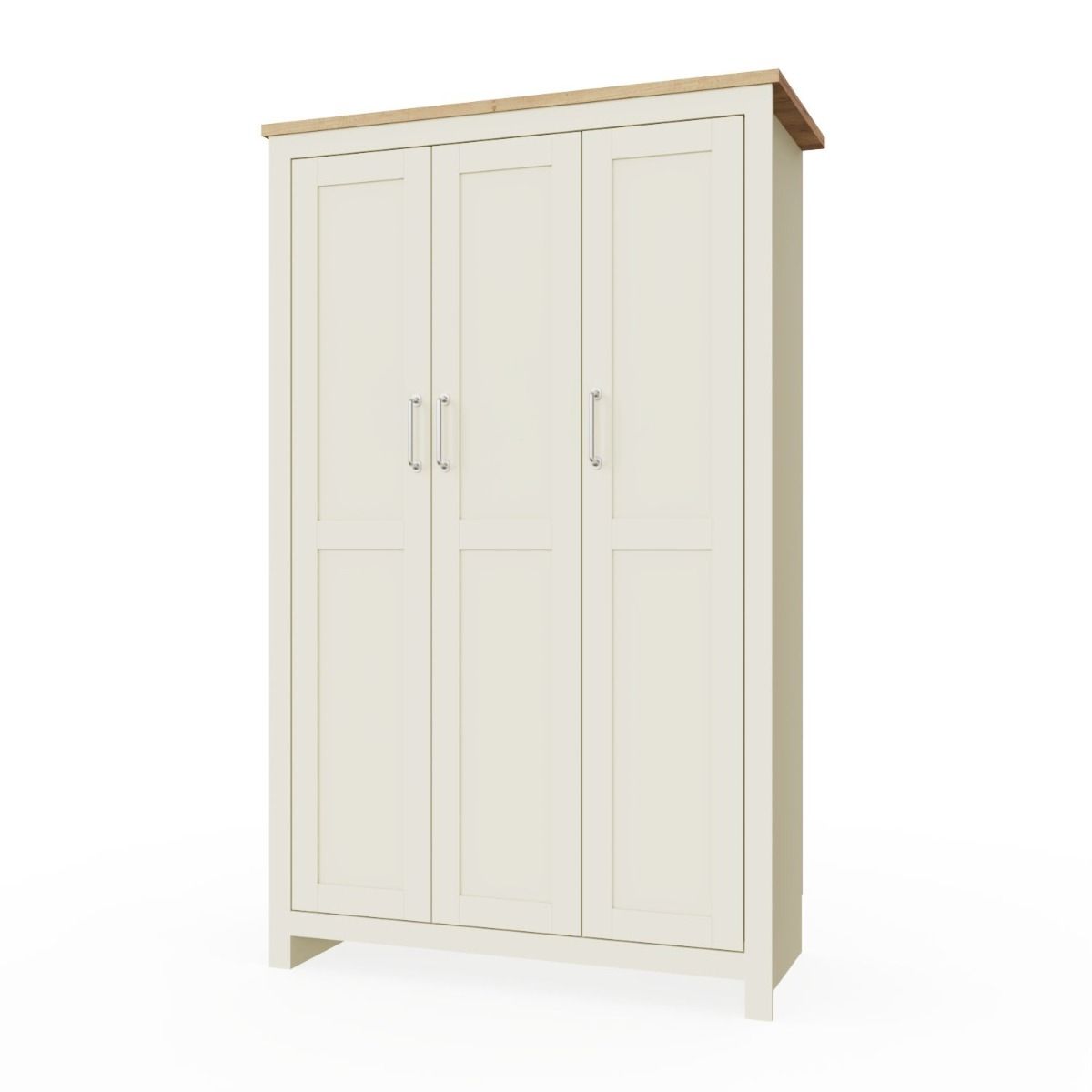Lisbon Pine 3 Door Wardrobe in Cream