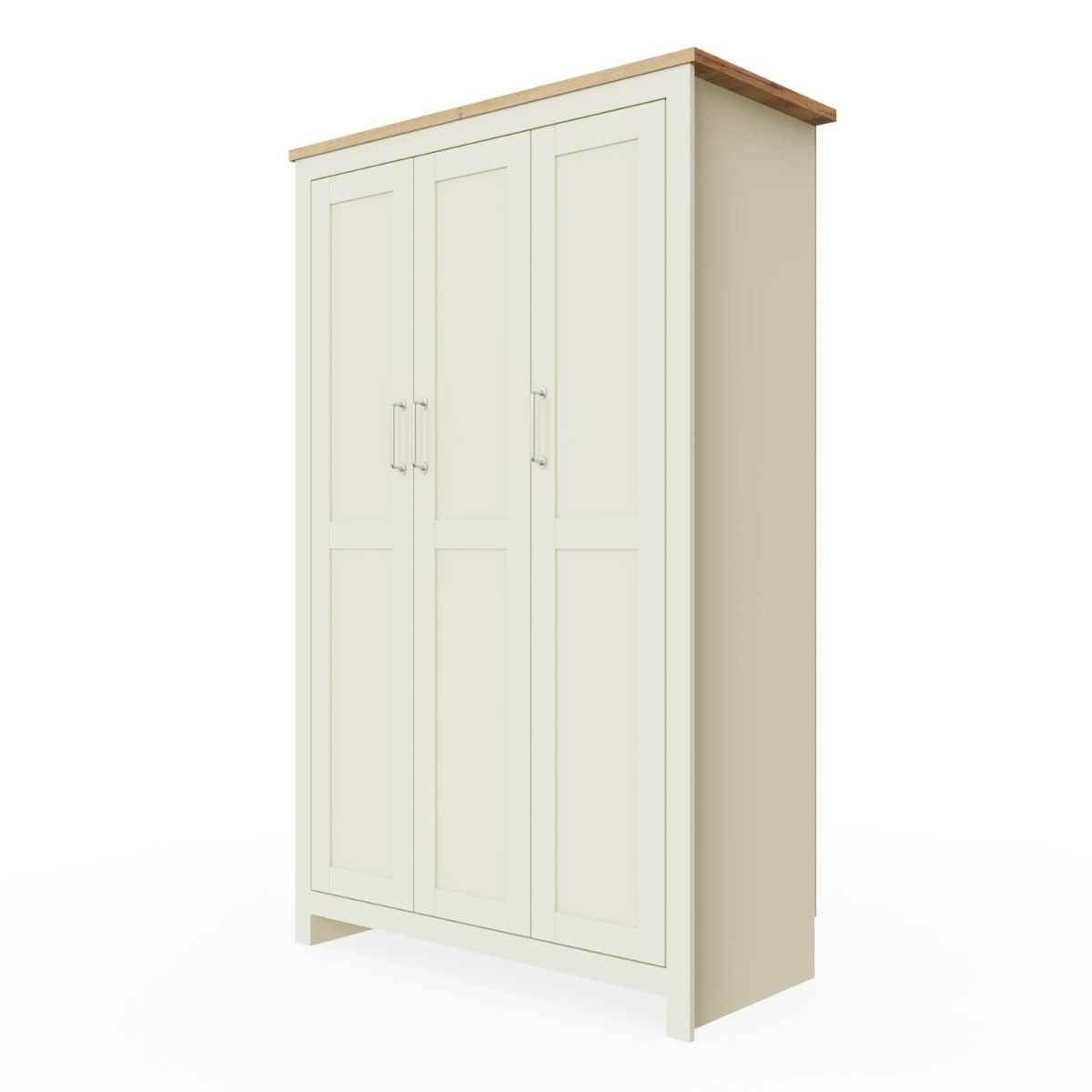 Lisbon Pine 3 Door Wardrobe in Cream