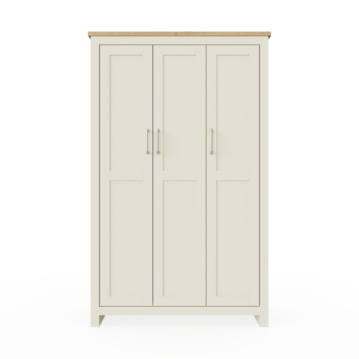 Lisbon Pine 3 Door Wardrobe in Cream