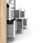 Line Wardrobe with 3 Doors 6 Drawers in Oak with White High Gloss