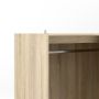 Line Wardrobe with 3 Doors 6 Drawers in Oak with White High Gloss