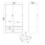 Line Wardrobe with 2 Sliding Doors and 4 Drawers, White