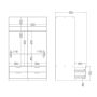 Line Wardrobe with 2 Sliding Doors and 4 Drawers, White