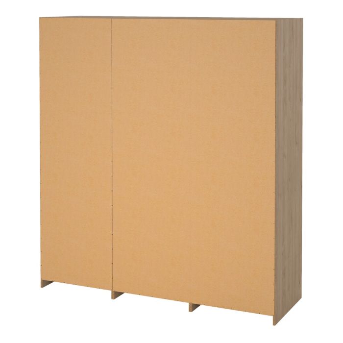 Line Wardrobe with 2 Sliding Doors 1 Sliding Door with Mirror In Jackson Hickory Oak