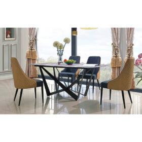 Adelaide PU Dining Chair with Black Metal Legs Sold in 2's