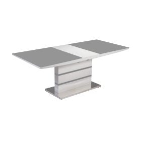 Aldridge Small High Gloss Dining Table White with Black Glass Top