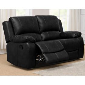 Andalusia Recliner LeatherGel & PU 2 Seater - Black