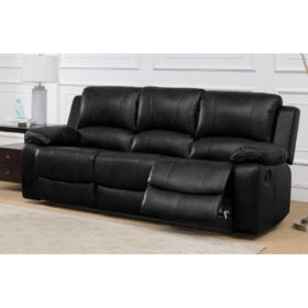 Andalusia Recliner LeatherGel & PU 3 Seater - Black