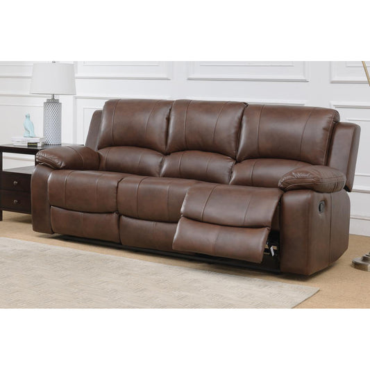 Andalusia Recliner LeatherGel & PU 3 Seater - Whiskey