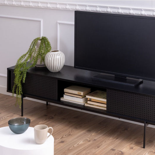 Angus TV Unit with 1 Sliding Door in Black