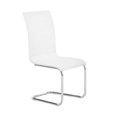 Arizona Dining Chair Chrome - White