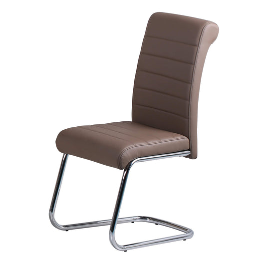 Astra PU Chairs Chrome (2s) - Brown