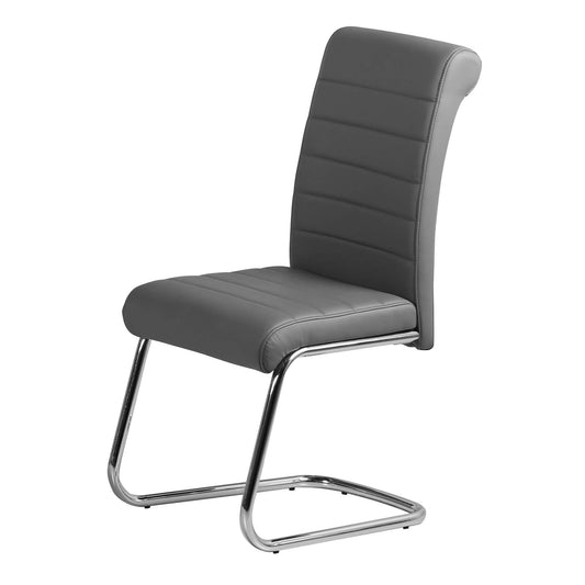 Astra PU Chairs Chrome (2s) - Grey