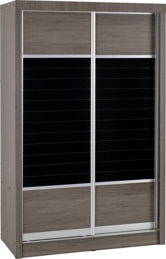 Lisbon 2 Door Sliding Wardrobe - Black Wood Grain