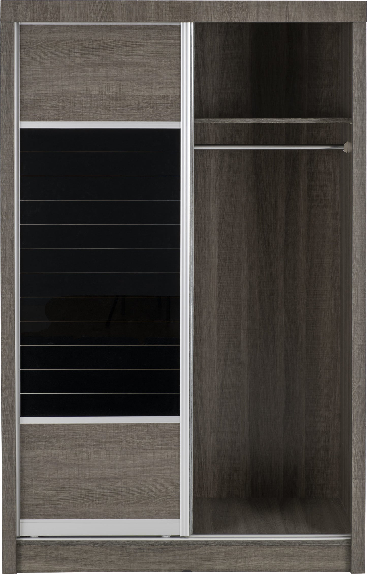 Lisbon 2 Door Sliding Wardrobe - Black Wood Grain