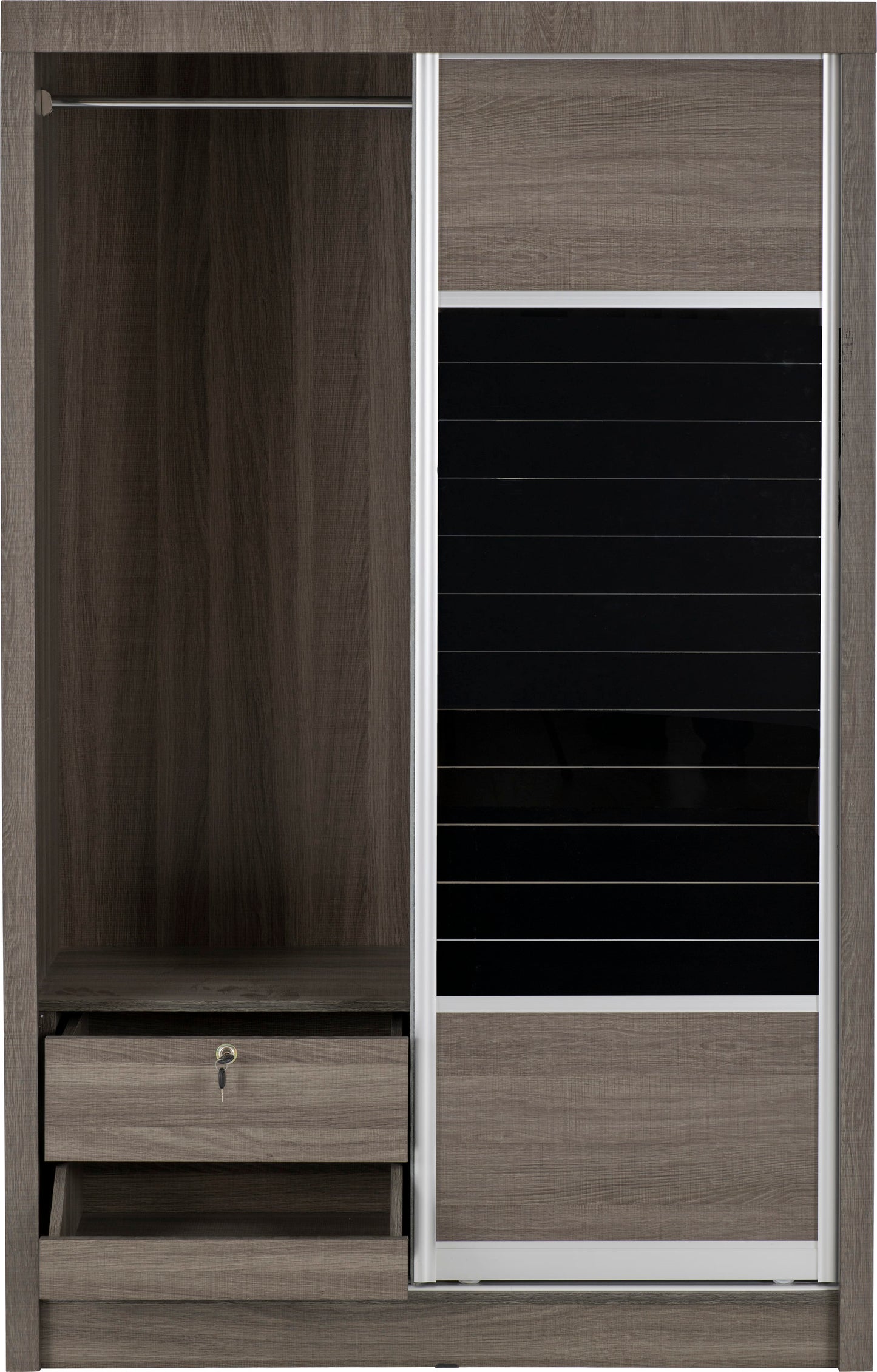 Lisbon 2 Door Sliding Wardrobe - Black Wood Grain