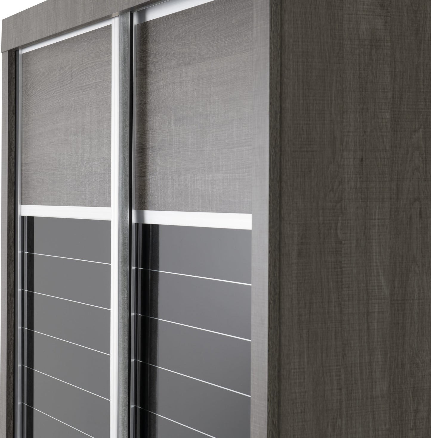 Lisbon 2 Door Sliding Wardrobe - Black Wood Grain