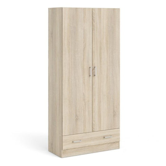 Space Wardrobe with 2 doors + 1 drawer in Oak 1700
