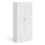 Space Wardrobe with 2 doors + 1 drawer in White 1700