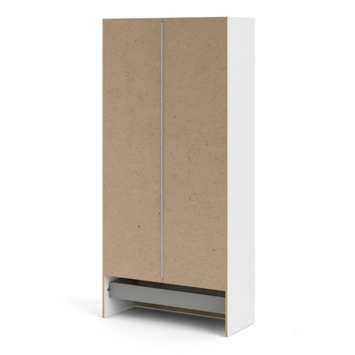 Space Wardrobe with 2 doors + 1 drawer in White 1700