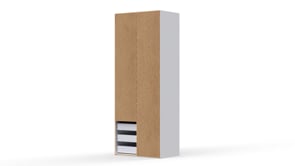 Space Wardrobe - 2 Doors 3 Drawers in White 2000