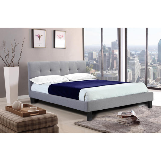 Hollywell Linen Fabric King Size Bed in Grey or Silver
