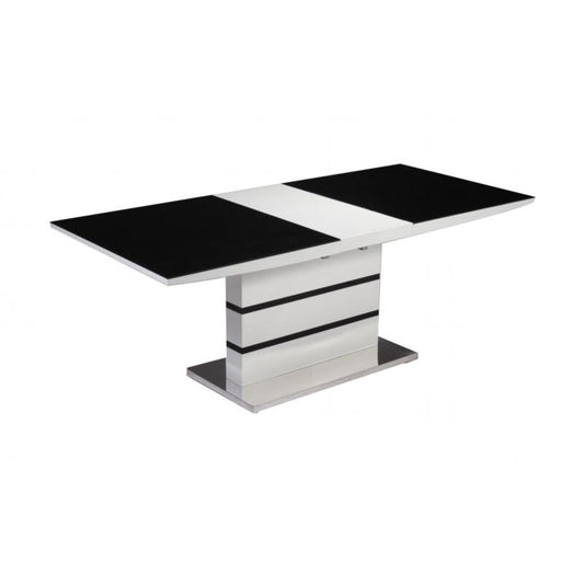 Aldridge High Gloss Coffee Table White with Black Glass Top